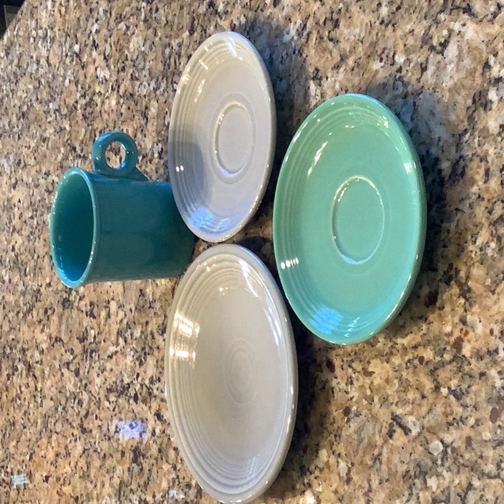 Fiestaware Pear gray -Seamist Green & Turquoise Bundle
